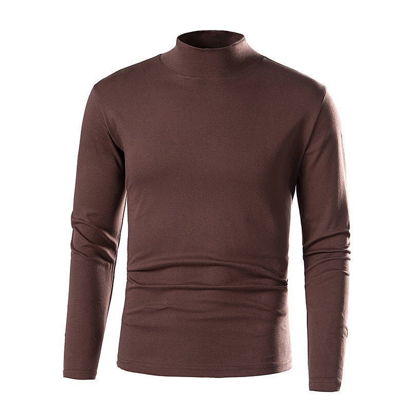 Gola alta de estilista masculina versátil e slim fit com mangas compridas - fardyStore