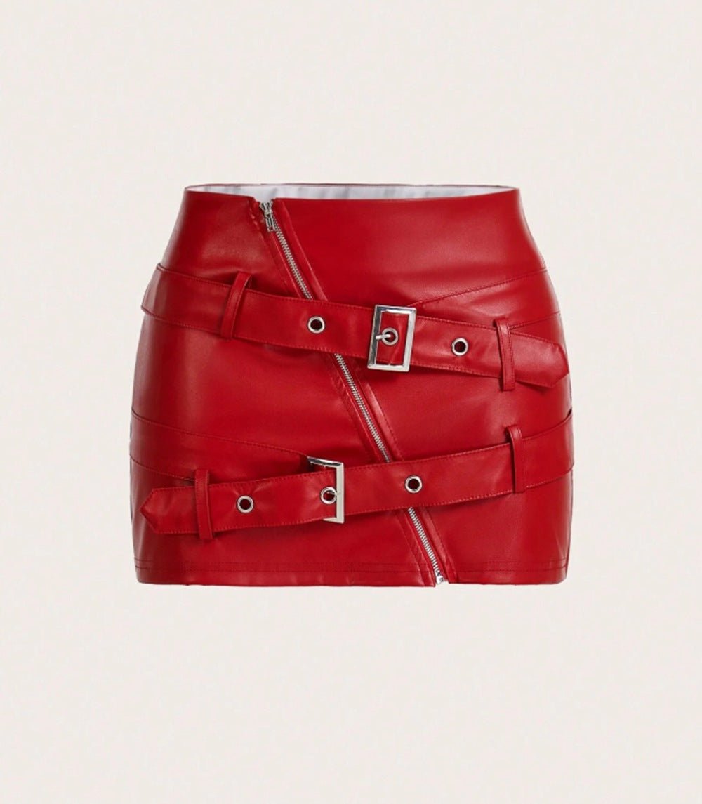 Saia de Couro Justa — Streetwear & Edição Trend - fardyStore
