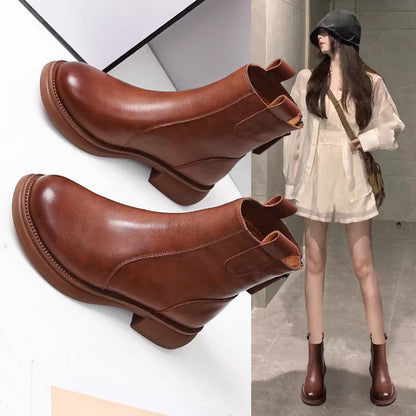 Bota Ankle Feminina com Forro Fleece, Salto Raso e Zíper - fardyStore
