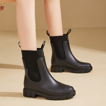 Bota de Chuva Feminina Antiderrapante com Elástico - fardyStore