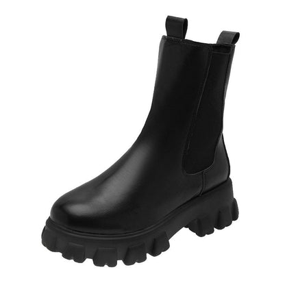 Botas de cano médio estilo britânico para mulheres - fardyStore