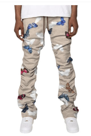 Calça Jeans Oversize com Estampa de Borboleta — Estilo Europeu - fardyStore