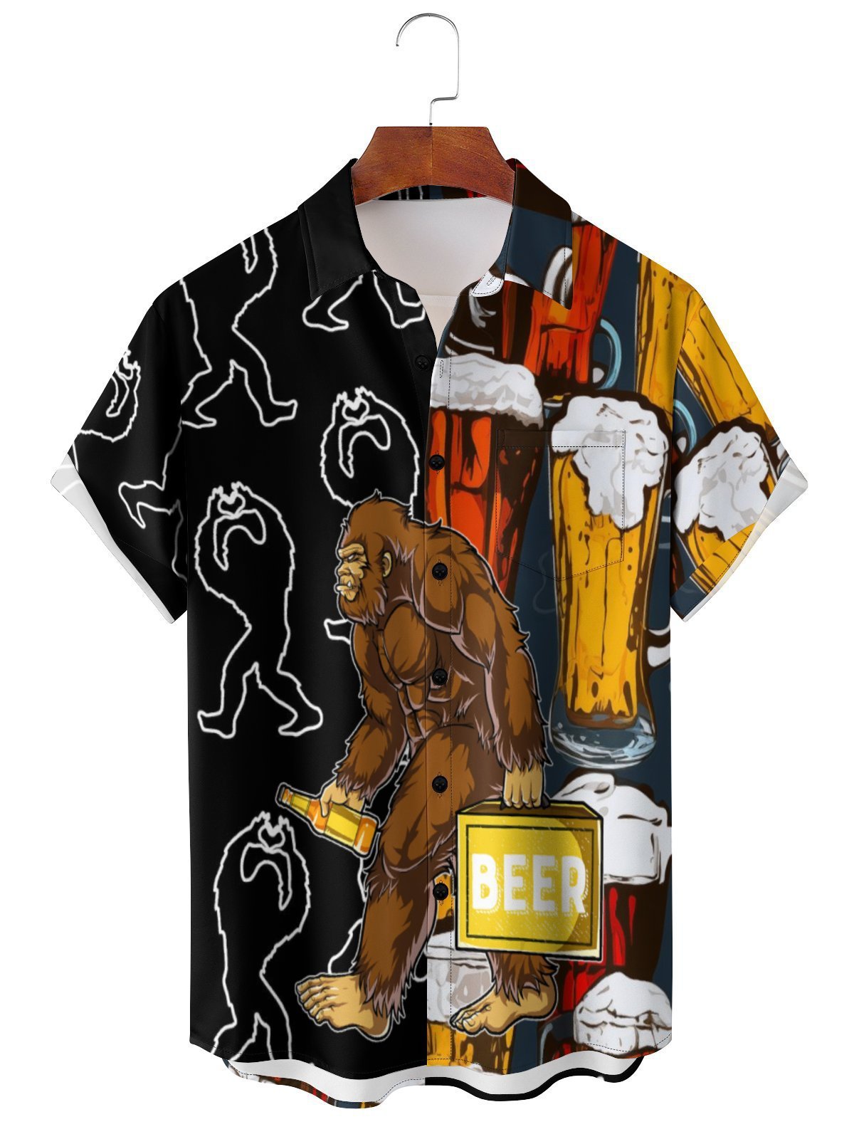 Camisa Masculina Personalizada 3D Estampa de Cerveja — Manga Curta - fardyStore