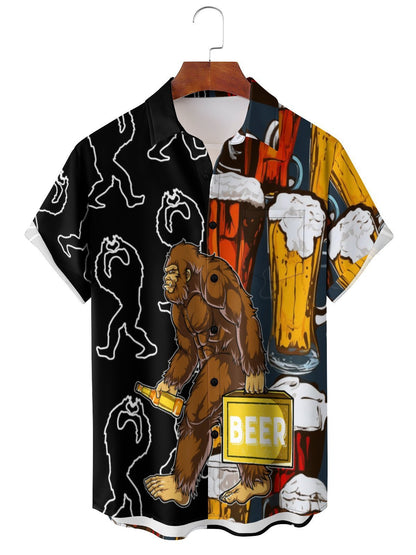 Camisa Masculina Personalizada 3D Estampa de Cerveja — Manga Curta - fardyStore