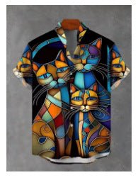 Camisa masculinaa fashionabla e respirável de stilo havaiano - fardyStore
