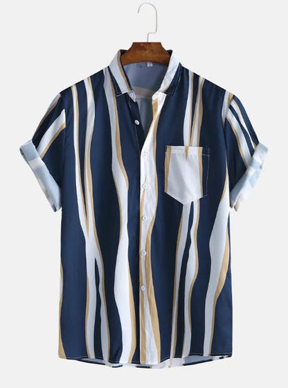 camisa mascunlina de manga curta com impressão digital 3D - fardyStore