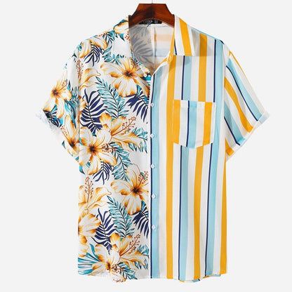 camisa mascunlina de manga curta com impressão digital 3D - fardyStore