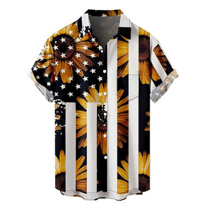 camisa mascunlina de manga curta com impressão digital 3D - fardyStore