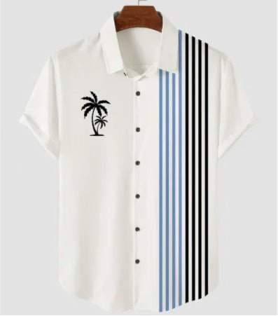 camisa mascunlina de manga curta com impressão digital 3D - fardyStore