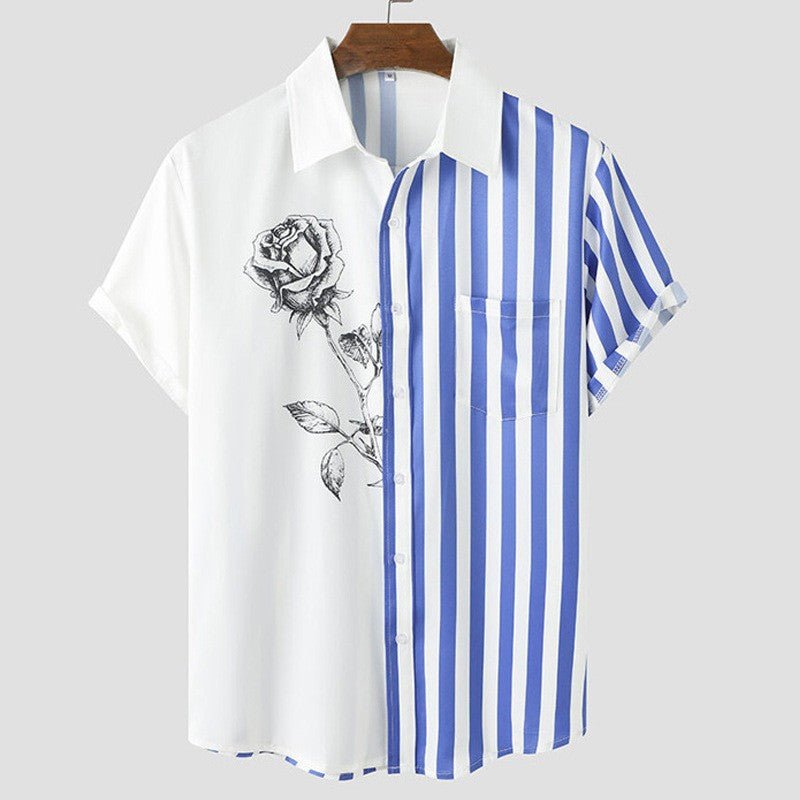 camisa mascunlina de manga curta com impressão digital 3D - fardyStore