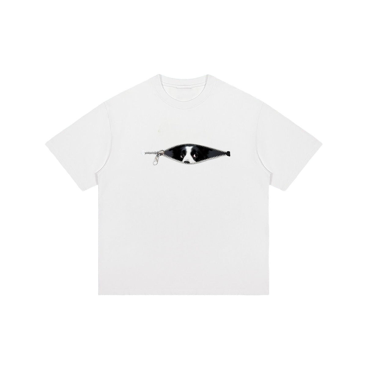 Camiseta de ververão com imagem cachorro e zíper de algodão tamanho grande - fardyStore