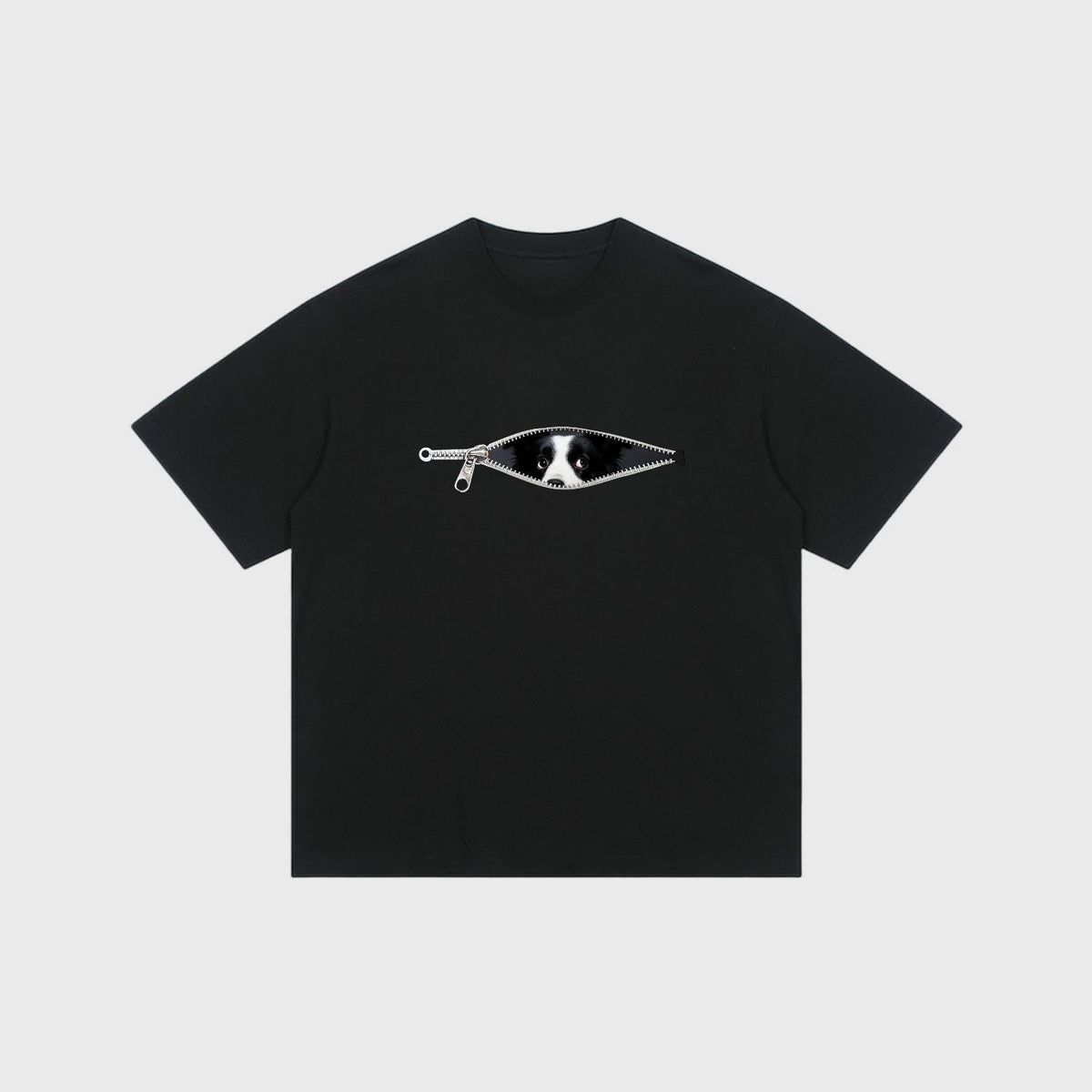 Camiseta de ververão com imagem cachorro e zíper de algodão tamanho grande - fardyStore