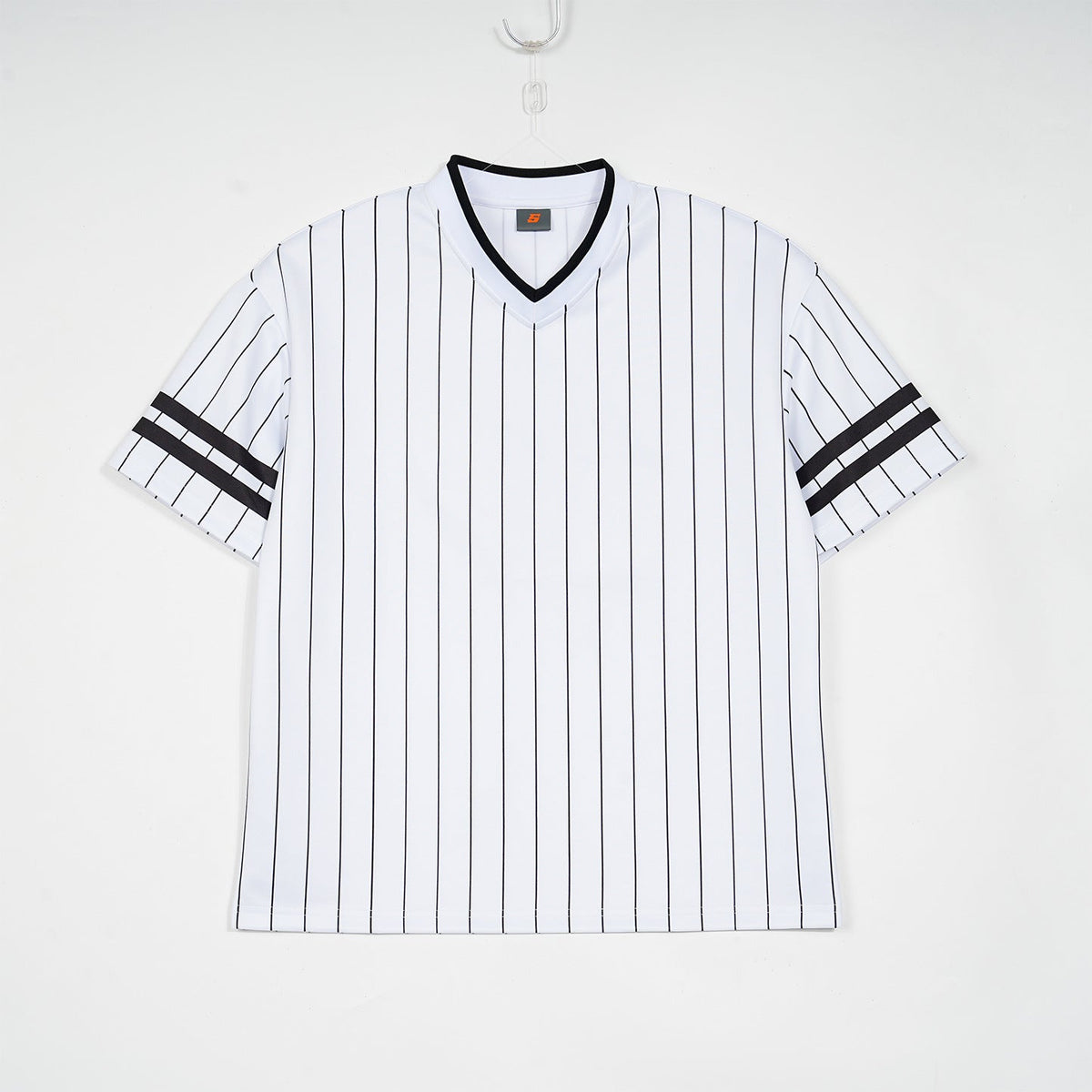 Camiseta manga curta para homen, design listrado de ajusto solto - fardyStore