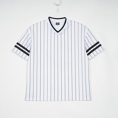 Camiseta manga curta para homen, design listrado de ajusto solto - fardyStore