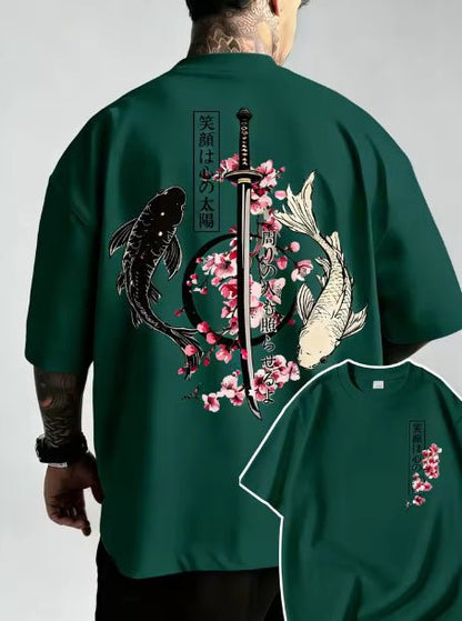 Camiseta Masculina Casual com Estampa, Gola Redonda e Manga Curta — Corte Solto - fardyStore