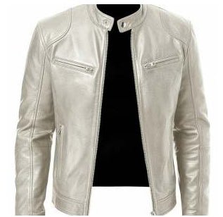 Cardigan masculino com zíper jaqueta de couro bolsos de moda gola alta shorts top roupas - fardyStore