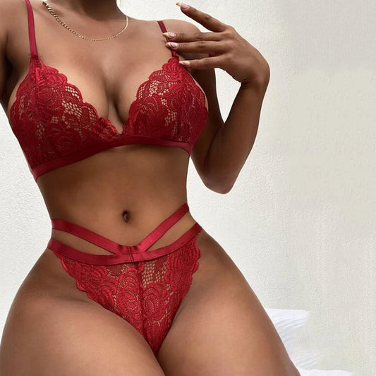 Conjunto de três peças de roupas íntimas europeu e americano - fardyStore