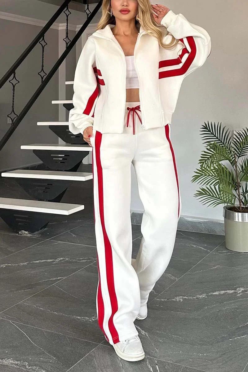 Conjunto Feminino Moletom com Listras — Estilo e Conforto em Uma Peça Só - fardyStore