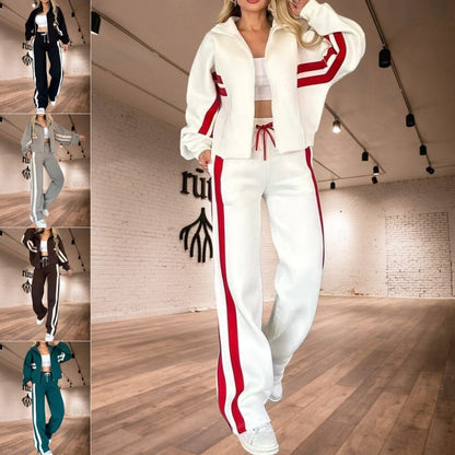 Conjunto Feminino Moletom com Listras — Estilo e Conforto em Uma Peça Só - fardyStore