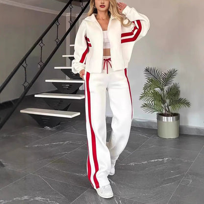 Conjunto Feminino Moletom com Listras — Estilo e Conforto em Uma Peça Só - fardyStore