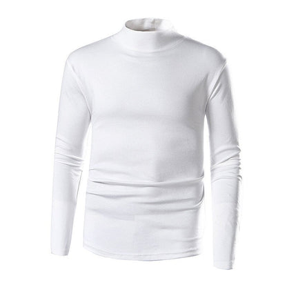 Gola alta de estilista masculina versátil e slim fit com mangas compridas - fardyStore