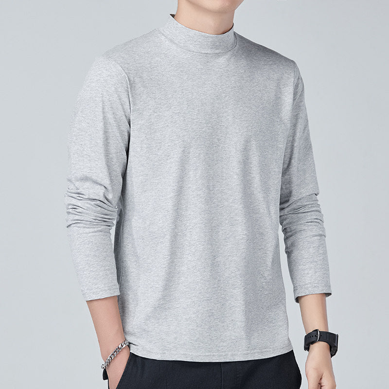 Gola alta de estilista masculina versátil e slim fit com mangas compridas - fardyStore