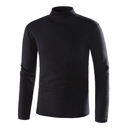 Gola alta de estilista masculina versátil e slim fit com mangas compridas - fardyStore