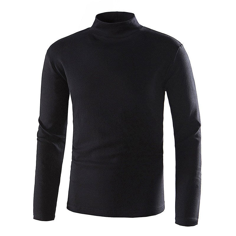 Gola alta de estilista masculina versátil e slim fit com mangas compridas - fardyStore