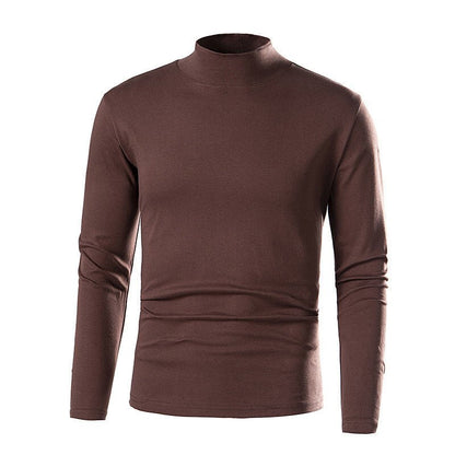 Gola alta de estilista masculina versátil e slim fit com mangas compridas - fardyStore