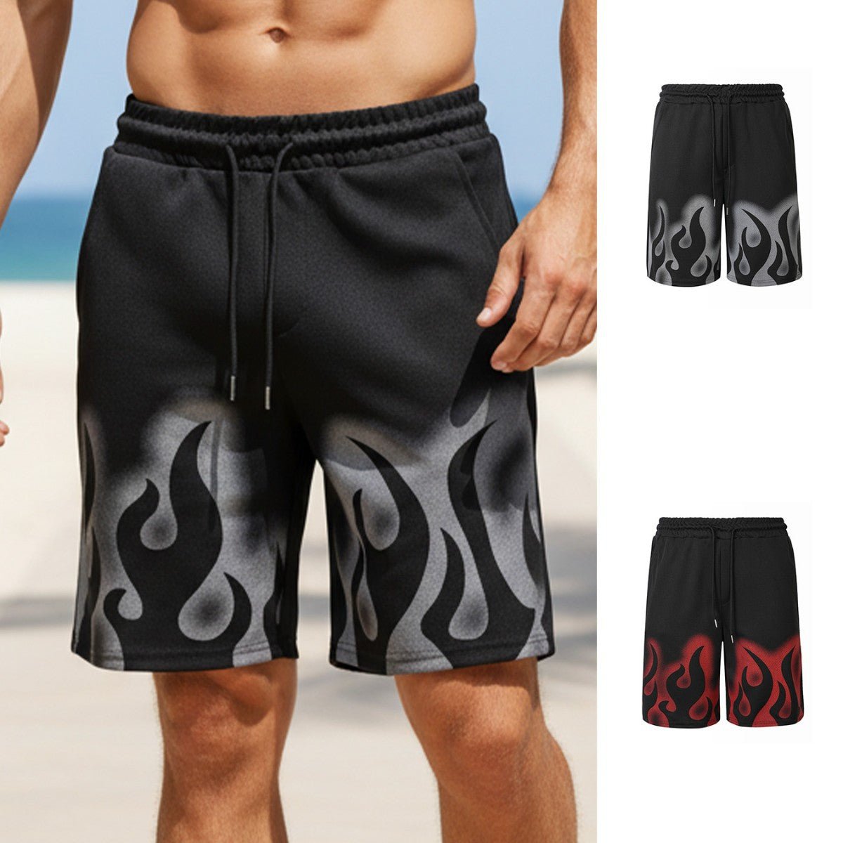 Shorts Casual Respirável com Painel de Malha e Cordão - fardyStore