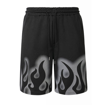 Shorts Casual Respirável com Painel de Malha e Cordão - fardyStore